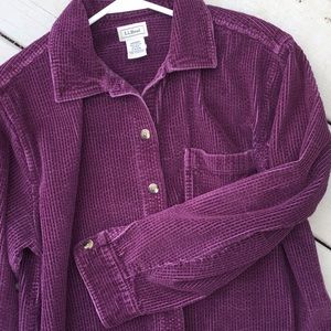 L.L. Bean medium purple corduroy long sleeve shirt